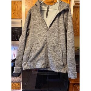 Lululemon Athleisure Heathered Gray Full Zip Hoodie Jacket Womens Size L